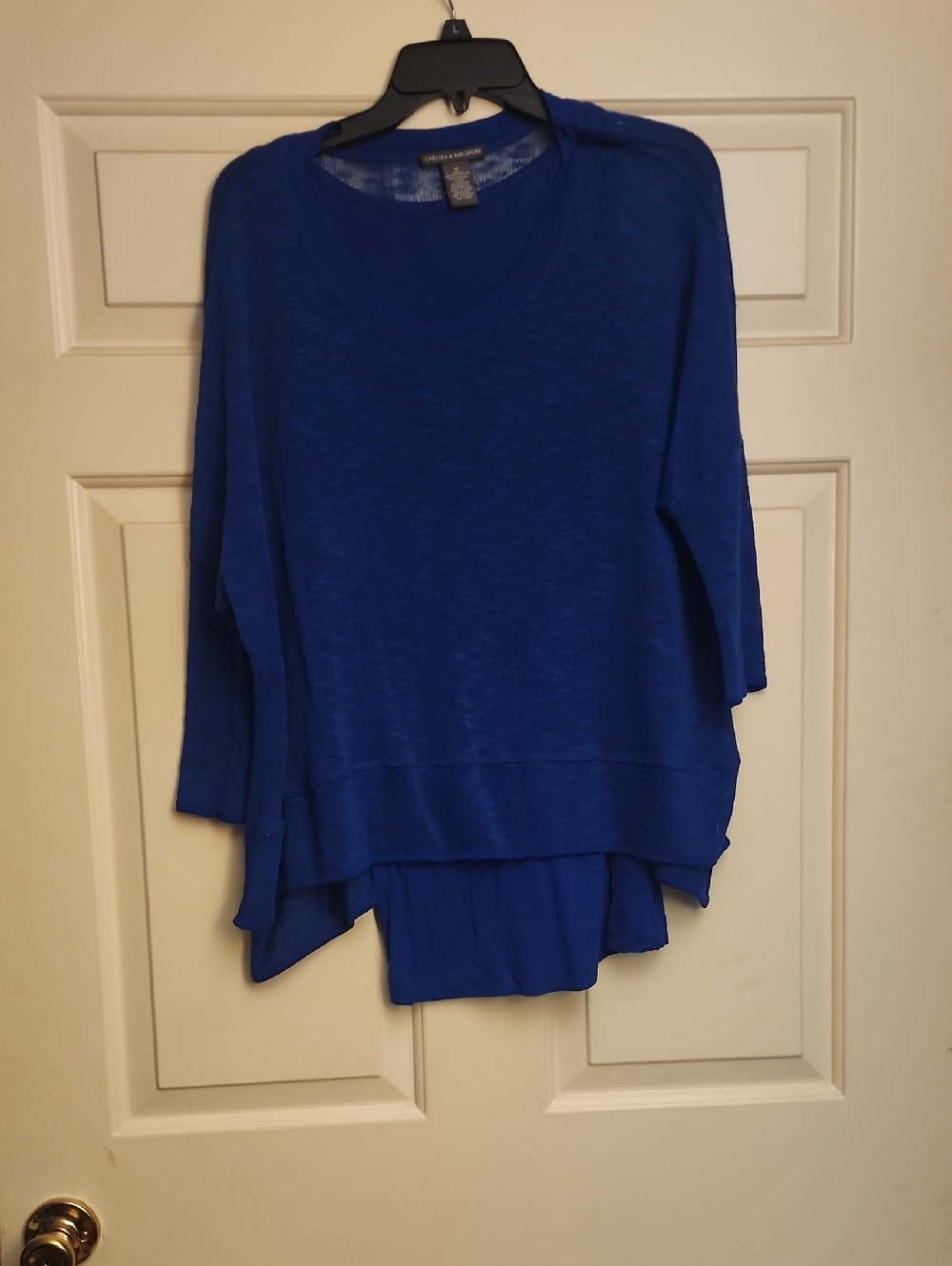 Chelsea & Theodore Royal Blue Layered V-Neck Top